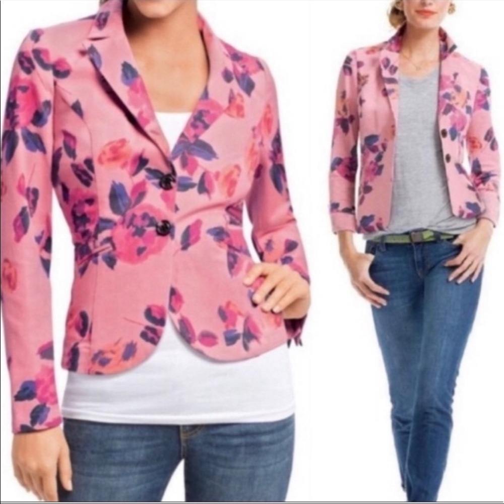 CAbi Pink & Purple Rose Garden Blazer Jacket Style 804
